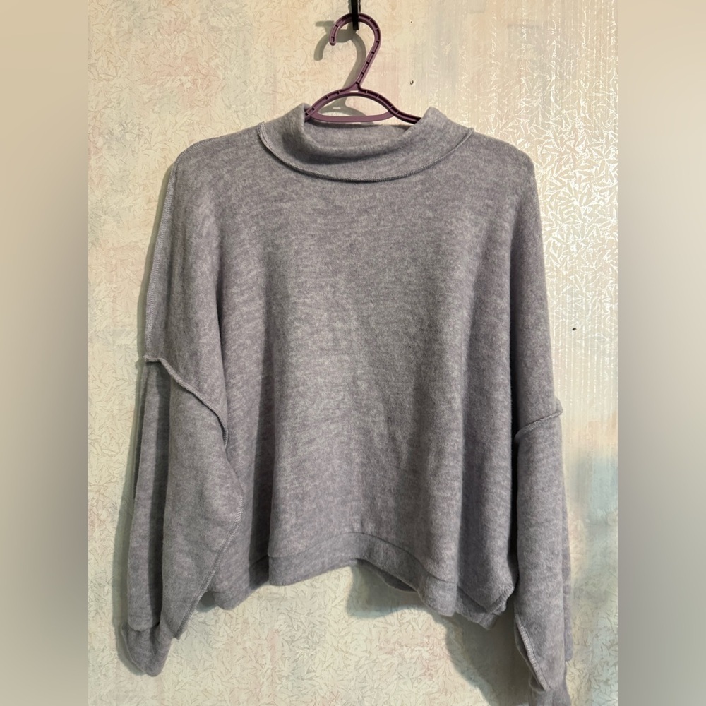 Zenana Outfitters Gray Mock Neck‎ Sweater, It Gives Free People Vibes, So Comfy!